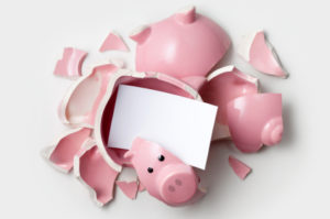 broken piggy bank